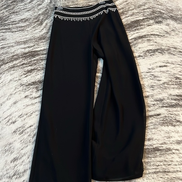Dressy chiffon pants with rhinestones. Like new size 8. - Picture 1 of 11
